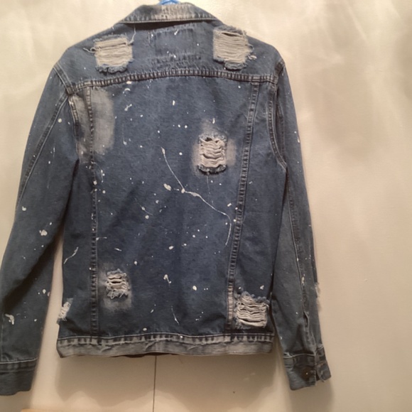 Rolling Paper distressed  jean jacket men size M - Picture 2 of 4